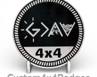 God is Greater 4x4 - Metal Badge (21 Color Options)