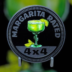 Margarita Rated - Distinctive Metal 4x4 Badge Crafted by Custom4x4Badges