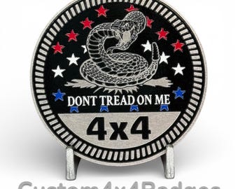 Don't Tread on Me (USA) 4x4 - Metal Badge (21 Color Options)