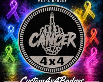 F - Cancer | 21 Color Options | Metal 4x4 Badge