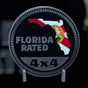 Florida Rated - Distinctive Metal 4x4 Badge Crafted by Custom4x4Badges