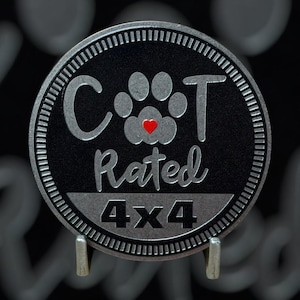Cat Rated  - Distinctive Metal 4x4 Badge Crafted by Custom4x4Badges