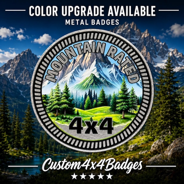 Mountain | 21 Color Options | Metal 4x4 Badge