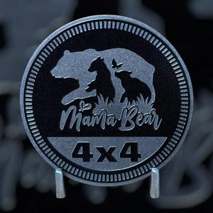 Mama Bear - Distinctive Metal 4x4 Badge Crafted by Custom4x4Badges