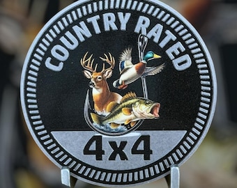 Country Rated  - Unique Metal 4x4 Badges Crafted by Custom4x4Badges