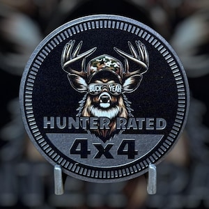 Hunter Rated  - Distinctive Metal 4x4 Badge Crafted by Custom4x4Badges