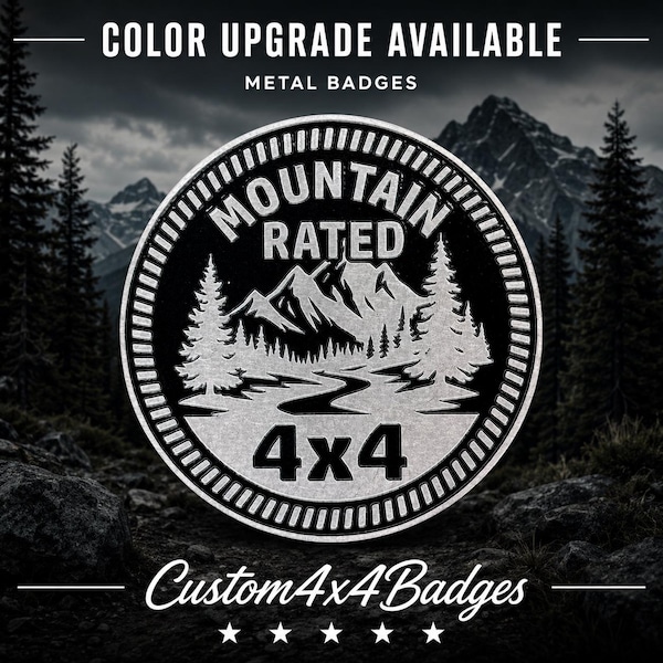 Mountain | 21 Color Options | Metal 4x4 Badge