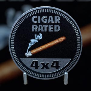 Cigar Rated - Distinctive Metal 4x4 Badge Crafted by Custom4x4Badges
