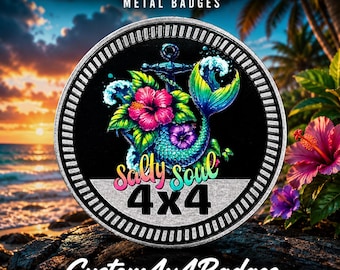 Âme salée | 21 couleurs disponibles | Insigne métallique 4x4