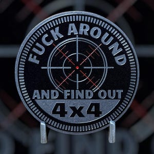 FAFO (Crosshairs) - Distinctive Metal 4x4 Badge Crafted by Custom4x4Badges