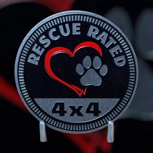 Rescue Rated - Distinctive Metal 4x4 Badge Crafted by Custom4x4Badges
