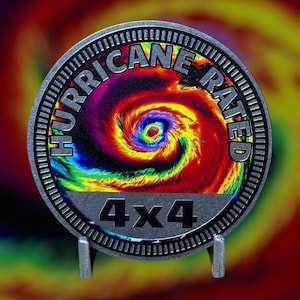 Hurricane Rated - Distinctive Metal 4x4 Badge Crafted by Custom4x4Badges