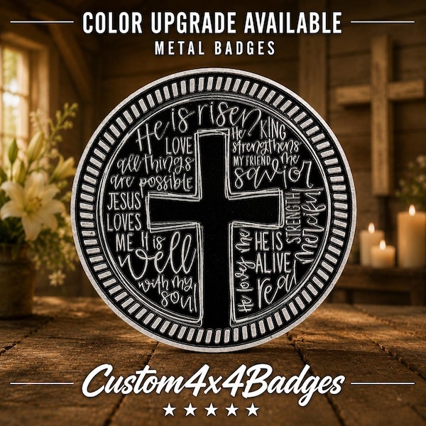 Risen | 21 Color Options | Metal 4x4 Badge