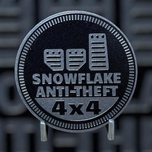Anti-Theft Snowflake - Distinctive Metal 4x4 Badge Crafted by Custom4x4Badges