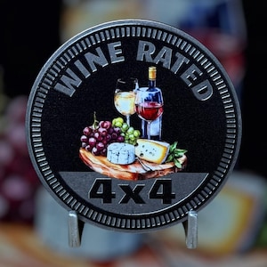 Wine Rated - Distinctive Metal 4x4 Badge Crafted by Custom4x4Badges
