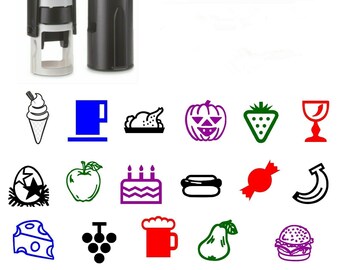 loyalty card self inking stamp, cafe restaurant shop reward hamburger