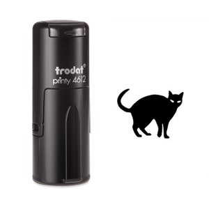 Black Cat With Tail Self Inking Stamp