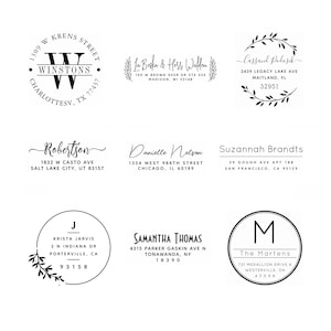 Timbro personalizzato autoinchiostrante per indirizzo, semplice ma classico, elegante, alla moda - Scegli tra 18 design e 15 colori di inchiostro