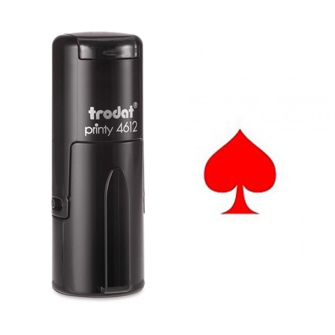 Spade Ink Bold Red Spade Self Inking Stamp - Etsy