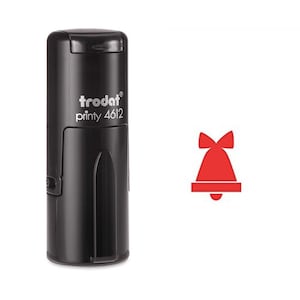 Rote Weihnachtsglocke mit Band selbst Tinte Stempel