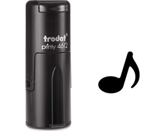 May include: Black self-inking stamp with the text "trodat printy 4612" and a musical note symbol.