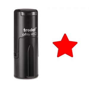 Leuchtender roter Stern selbst Tinte Stempel