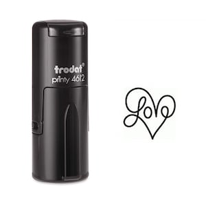 Hand geschreven liefde in hart zelf-inktende stempel