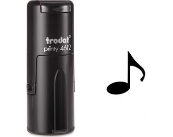 May include: Black self-inking stamp with the text "trodat printy 4612" and a musical note symbol.