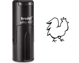 White Rooster Ball Self Inking Stamp