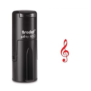 Red G Clef Self Inking Stamp