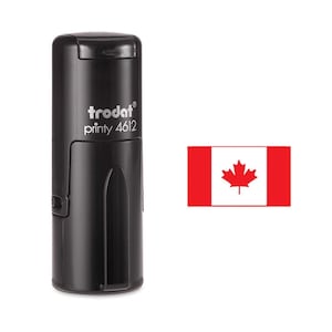 Sello autoentintable con la bandera canadiense