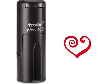 Swirling Heart Self Inking Stamp
