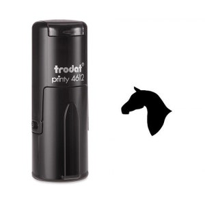 Schwarzes Pferd Kopf selbst Tinte Stempel