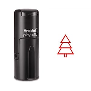 Timbre d’encre d’auto-arbre de Noel rouge