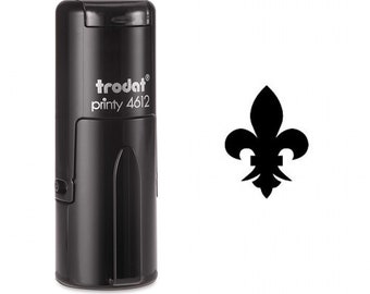 Black Gothic Fleur de Lis Self Inking Stamp