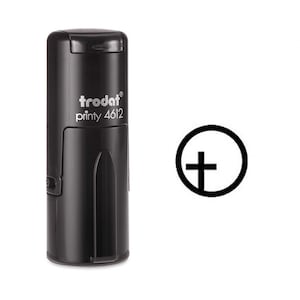 Croix dans un timbre d’auto-en-inking de cercle