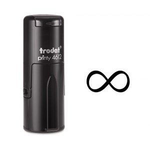 May include: Black self-inking stamp with the text "trodat printy 4612" and an infinity symbol.