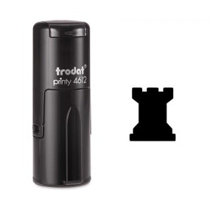 Schwarze Rook SchachStück selbst Tinte Stempel
