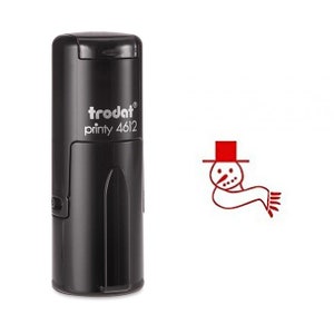 Bonhomme de neige avec le chapeau et le timbre d’encre d’auto de la écharpe