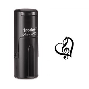 G Clef y heart music lover sello de tinta propia