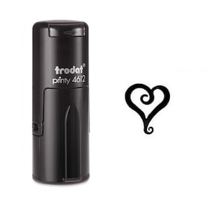 Swirly Heart Self Tinte Stempel