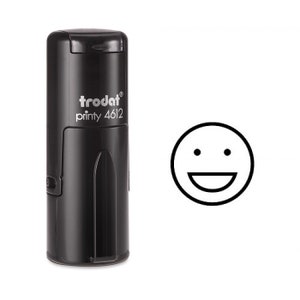 Carimbo autotintado de Emoji de rosto feliz e fino