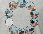 ZEN Ten OX-HERDING Pictures - Colorful Meditation Woodcuts - Unisex T-Shirt