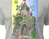 ROSICRUCIAN MOUNTAIN Of PHILOSOPHERS – 1785 Alchemical Engraving - Colorful Unisex T-Shirt