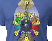 MASONIC ALCHEMY TALISMAN with All Seeing Eye - Colorful Unisex T-Shirt
