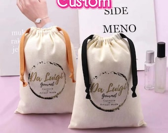 Personalized Cotton Drawstring Bag, Custom Logo Favor Bag