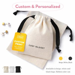 Bolsas de muselina de algodón con logotipo personalizado, bolsa de regalo para joyería