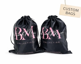 Bolsa de satén con cordón y logotipo personalizado, bolsa para guardar joyas a granel