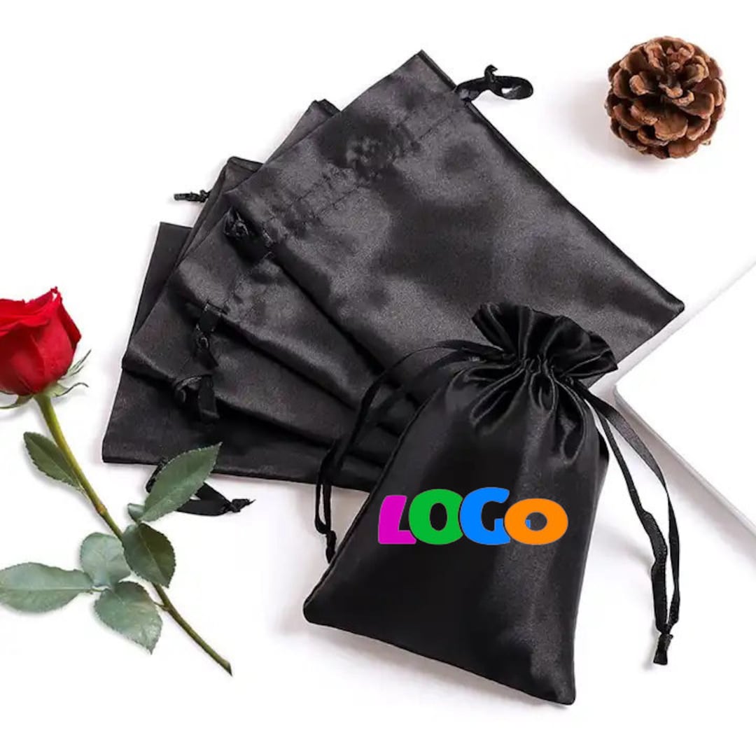 Custom Satin Drawstring Bags Personalized Satin Drawstring Bag Custom Silk  Pouch Silk Bags Jewelry Storage Pouch Gift Bag Wedding Favor Bag