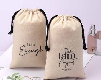 Customizable Cotton Favor Bag, Personalized Logo, Party Treat Bag